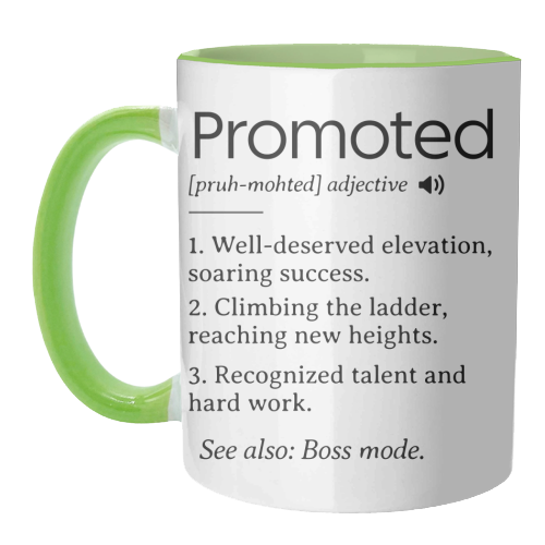Promotion Congrats, Promoted Coworker Gift Definition - unique mug by timsal shol