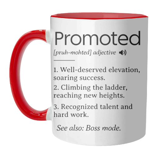 Promotion Congrats, Promoted Coworker Gift Definition - unique mug by timsal shol