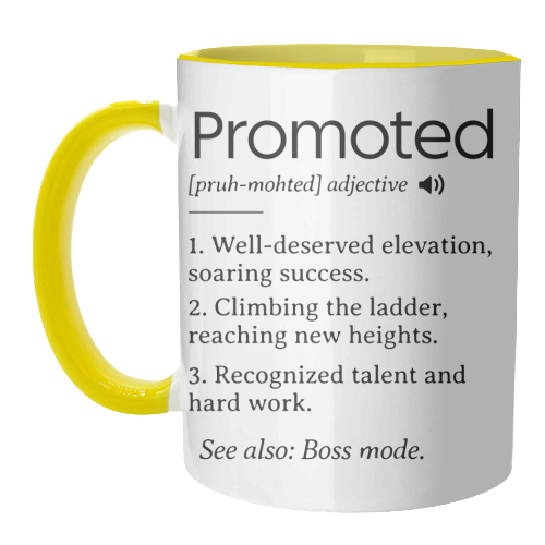 Promotion Congrats, Promoted Coworker Gift Definition - unique mug by timsal shol