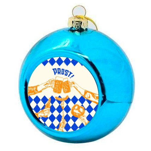 Prost! Beerfest Foodie Vintage - colourful christmas bauble by EZbie