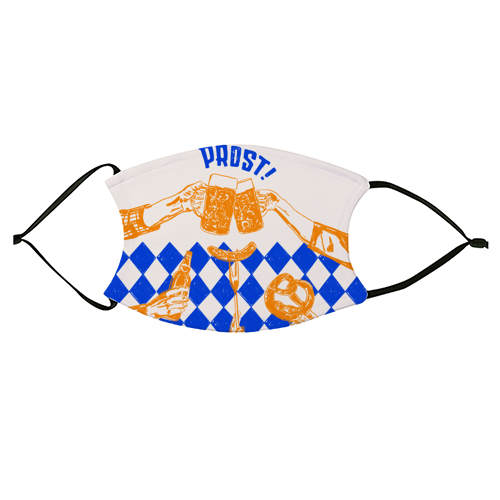 Prost! Beerfest Foodie Vintage - face cover mask by EZbie