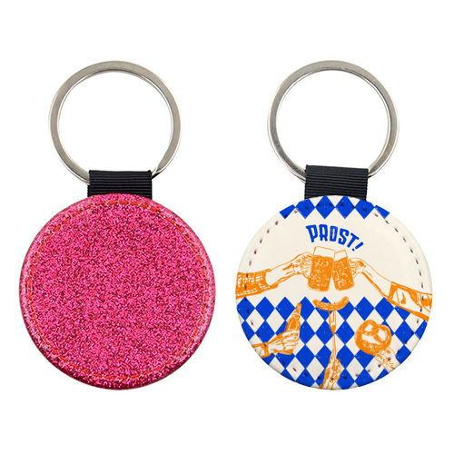 Prost! Beerfest Foodie Vintage - keyring by EZbie