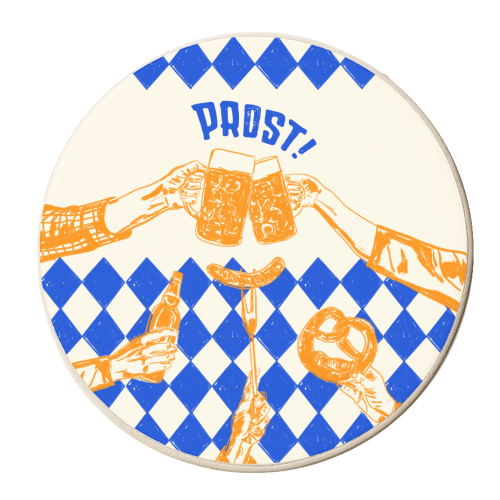 Prost! Beerfest Foodie Vintage - personalised beer coaster by EZbie