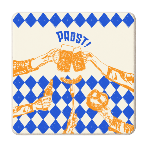 Prost! Beerfest Foodie Vintage - personalised beer coaster by EZbie