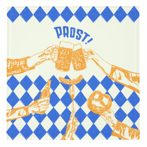 Prost! Beerfest Foodie Vintage - personalised beer coaster by EZbie