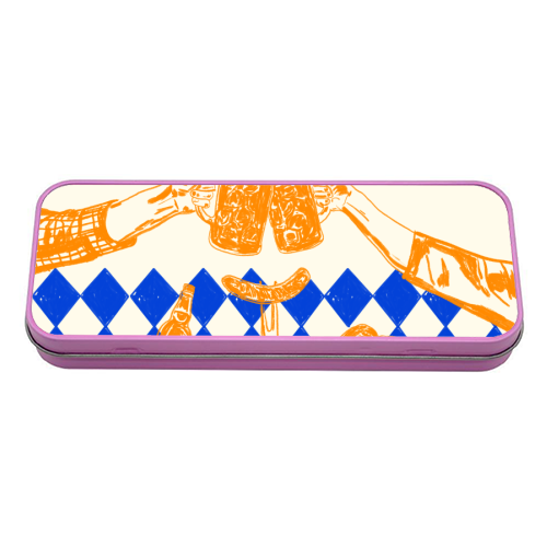 Prost! Beerfest Foodie Vintage - tin pencil case by EZbie