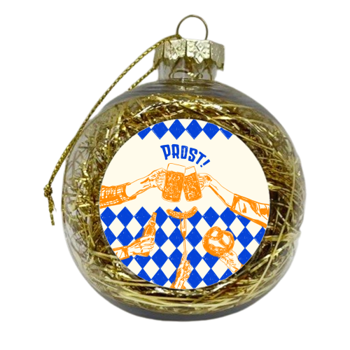 Prost! Beerfest Foodie Vintage - xmas bauble by EZbie