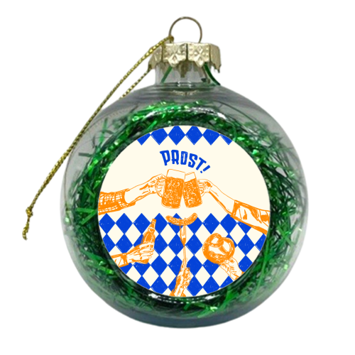 Prost! Beerfest Foodie Vintage - xmas bauble by EZbie