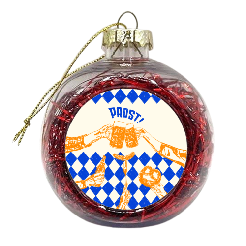 Prost! Beerfest Foodie Vintage - xmas bauble by EZbie