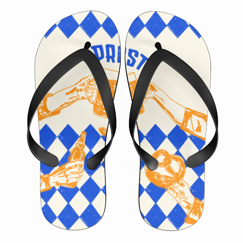 Prost! Beerfest Foodie Vintage - funny flip flops by EZbie