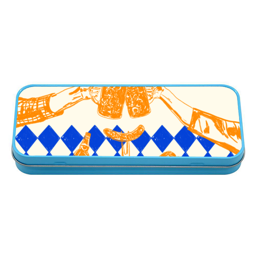 Prost! Beerfest Foodie Vintage - tin pencil case by EZbie