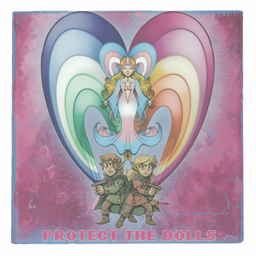 Protect the Dolls - personalised beer coaster by ARTECCO