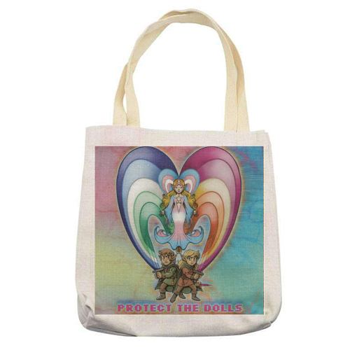 Protect the Dolls - printed canvas tote bag by ARTECCO