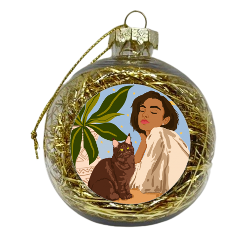 Proud Cat Mama - xmas bauble by Uma Prabhakar Gokhale