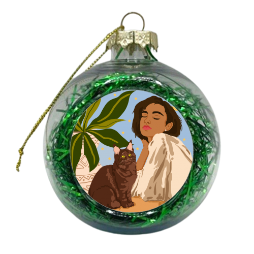 Proud Cat Mama - xmas bauble by Uma Prabhakar Gokhale