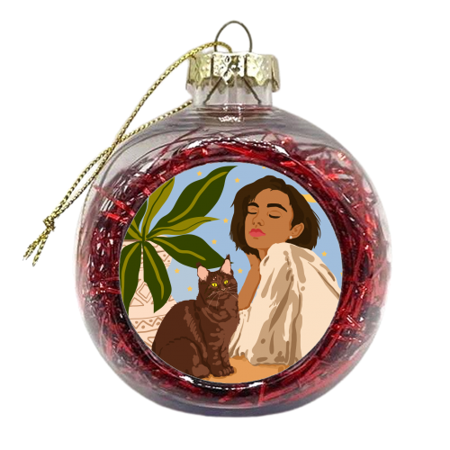 Proud Cat Mama - xmas bauble by Uma Prabhakar Gokhale
