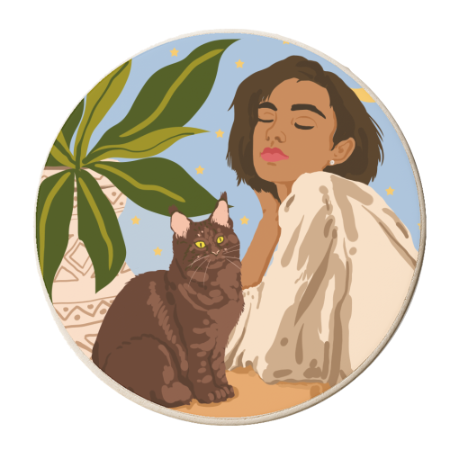 Proud Cat Mama - personalised beer coaster by Uma Prabhakar Gokhale
