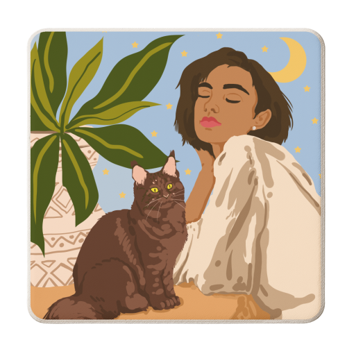 Proud Cat Mama - personalised beer coaster by Uma Prabhakar Gokhale