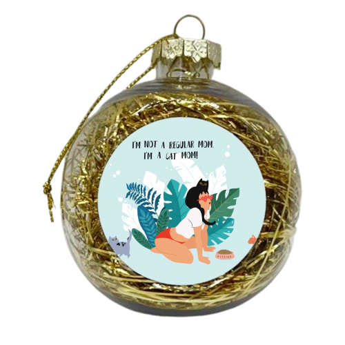 Proud Cat Mom - xmas bauble by Fatpings_studio