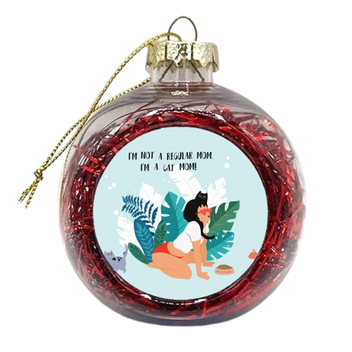 Proud Cat Mom - xmas bauble by Fatpings_studio