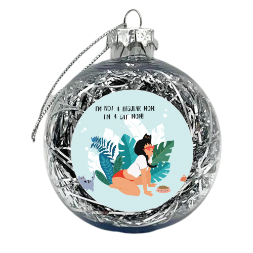 Proud Cat Mom - xmas bauble by Fatpings_studio