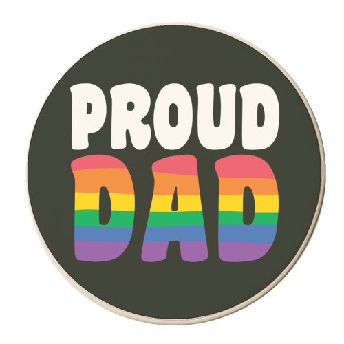 Proud Dad Pride Month Queer Giftware - personalised beer coaster by AbiGoLucky