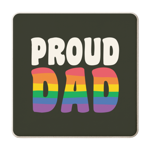 Proud Dad Pride Month Queer Giftware - personalised beer coaster by AbiGoLucky