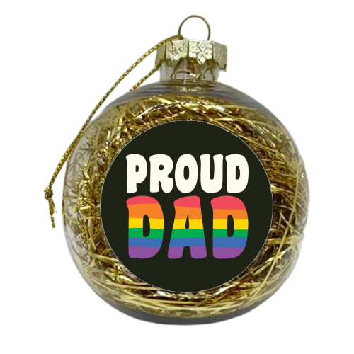 Proud Dad Pride Month Queer Giftware - xmas bauble by AbiGoLucky