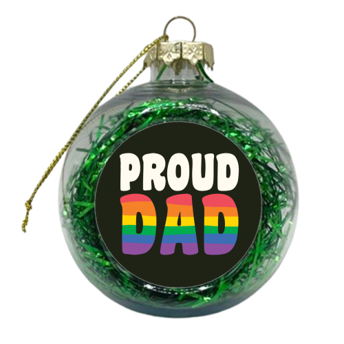 Proud Dad Pride Month Queer Giftware - xmas bauble by AbiGoLucky
