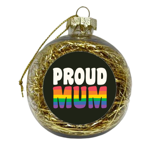 Proud Mum Queer Giftware - xmas bauble by AbiGoLucky