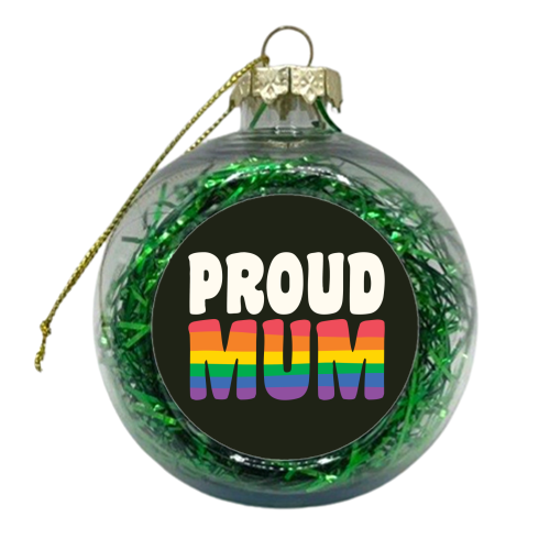 Proud Mum Queer Giftware - xmas bauble by AbiGoLucky