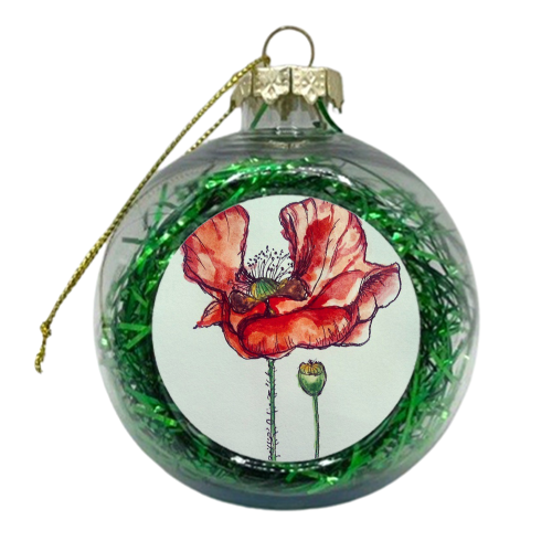 Proud Poppy - xmas bauble by Sian Larkin