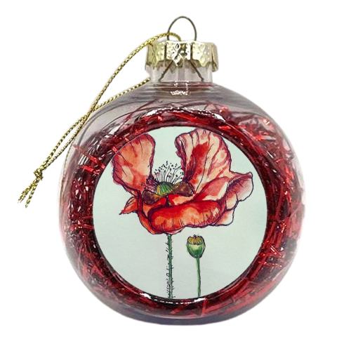 Proud Poppy - xmas bauble by Sian Larkin