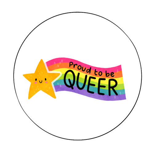 Proud to be Queer - Circle Sticker by Loren Grosvenor