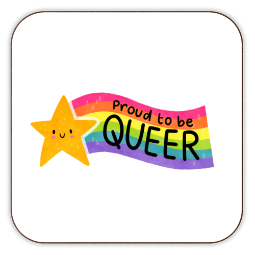 Proud to be Queer - personalised beer coaster by Loren Grosvenor