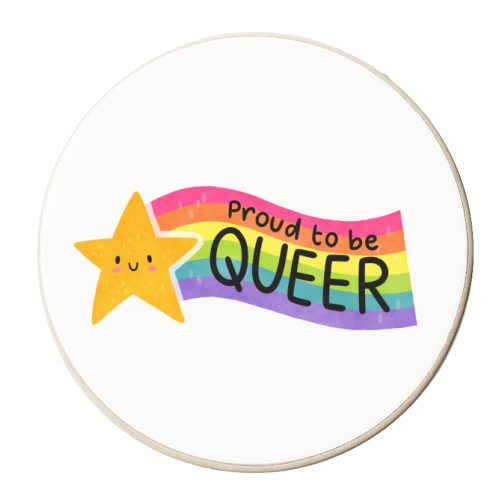 Proud to be Queer - personalised beer coaster by Loren Grosvenor