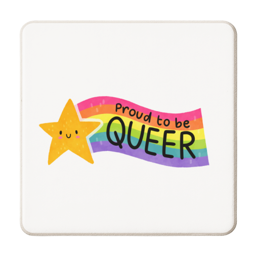 Proud to be Queer - personalised beer coaster by Loren Grosvenor