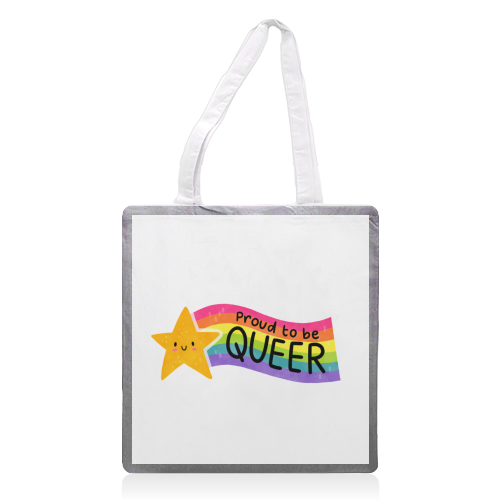 Proud to be Queer - printed canvas tote bag by Loren Grosvenor