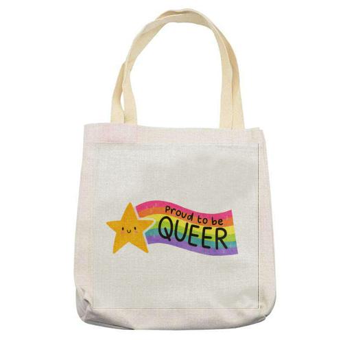 Proud to be Queer - printed canvas tote bag by Loren Grosvenor