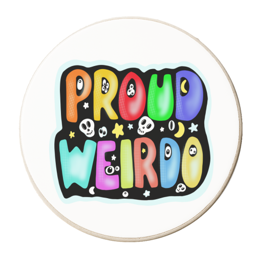 proud weirdo - personalised beer coaster by PixieDrew