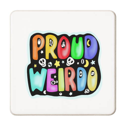 proud weirdo - personalised beer coaster by PixieDrew