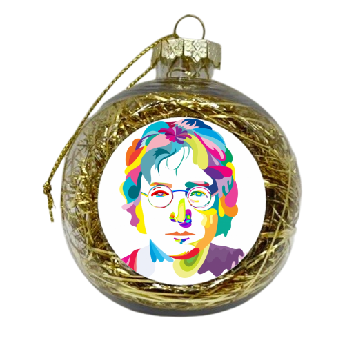 Psychedelic John Lennon - xmas bauble by Daniel Cash