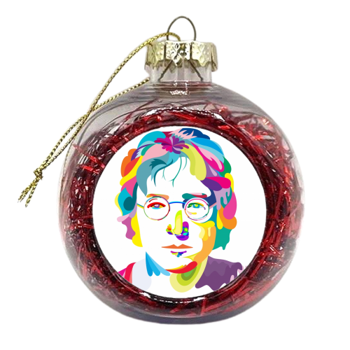 Psychedelic John Lennon - xmas bauble by Daniel Cash