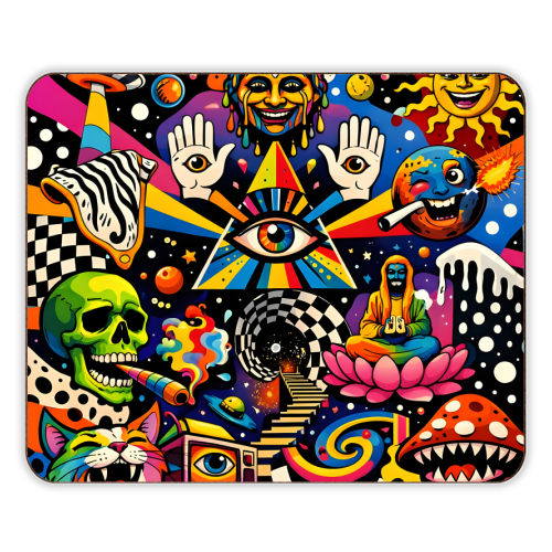 Psychedelic Revelation of Cosmic Satire - designer placemat by Kirsten Star