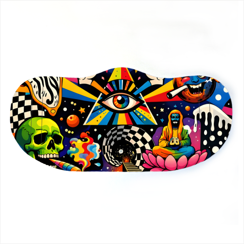Psychedelic Revelation of Cosmic Satire - face cover mask by Kirsten Star