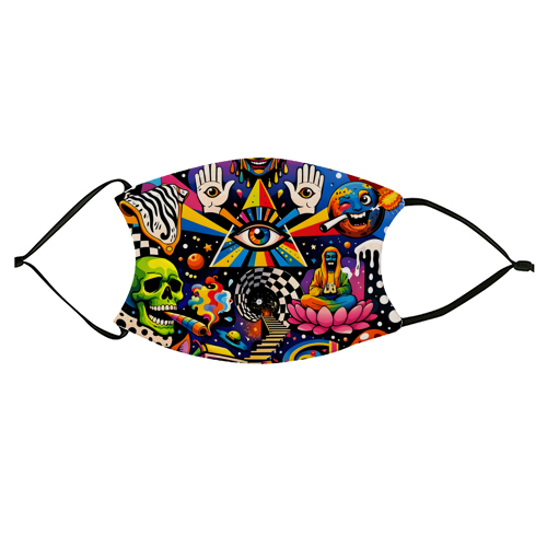 Psychedelic Revelation of Cosmic Satire - face cover mask by Kirsten Star