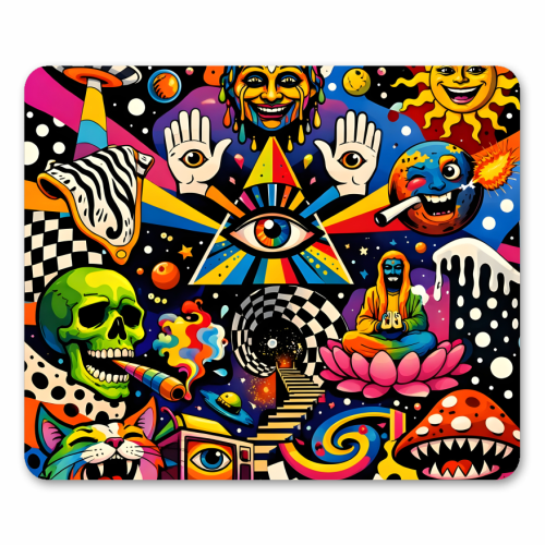 Psychedelic Revelation of Cosmic Satire - mouse mat by Kirsten Star