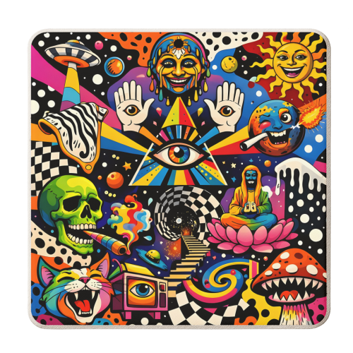Psychedelic Revelation of Cosmic Satire - personalised beer coaster by Kirsten Star