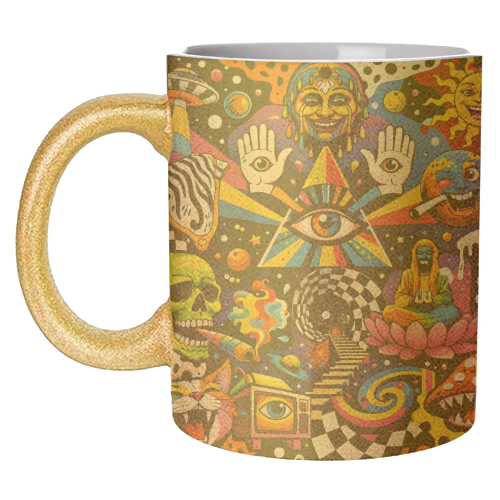 Psychedelic Revelation of Cosmic Satire - unique mug by Kirsten Star