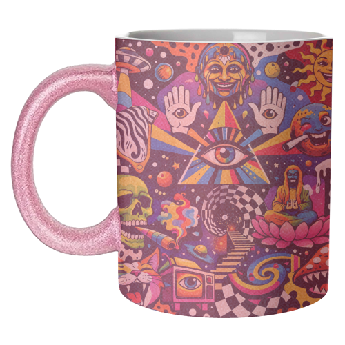 Psychedelic Revelation of Cosmic Satire - unique mug by Kirsten Star